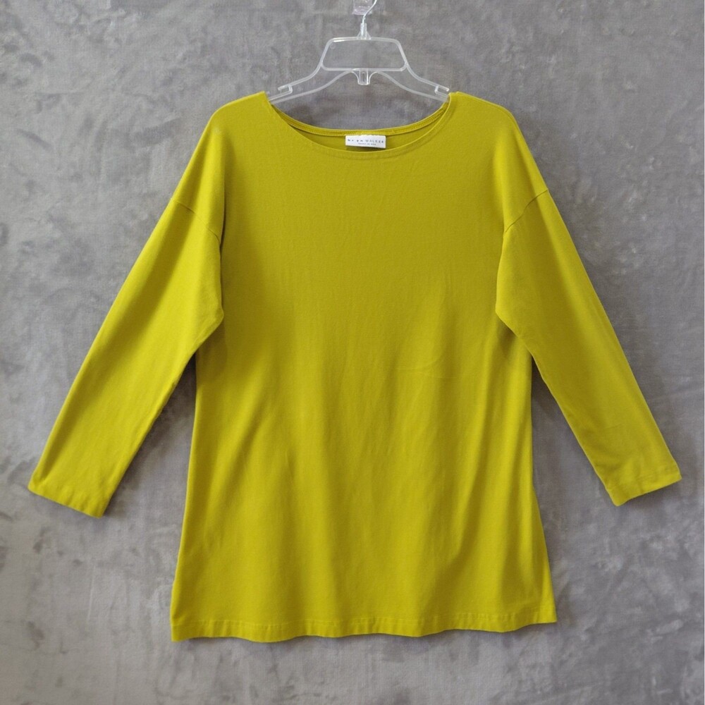 Bryn Walker Bamboo Organic Cotton Blend Tunic Womens Small Mustard Lagenlook USA